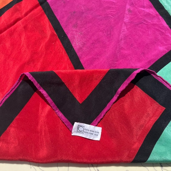 Vintage Codello Silk Colour Block Scarf - Picture 3 of 5